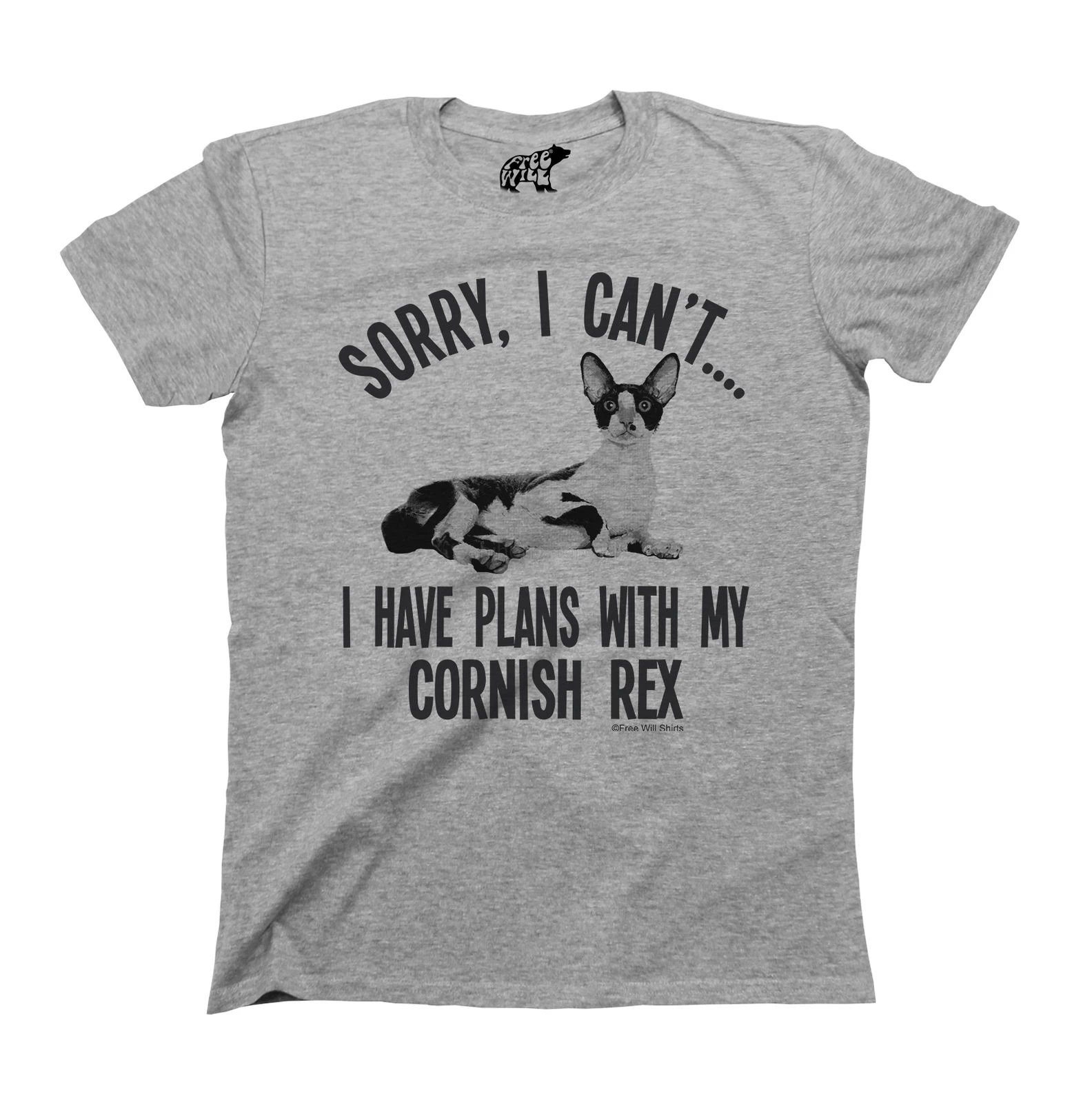 

Sorry I Cant I Have Plans With My CORNISH REX Cat T-Shirt Mens CATS free shipping
