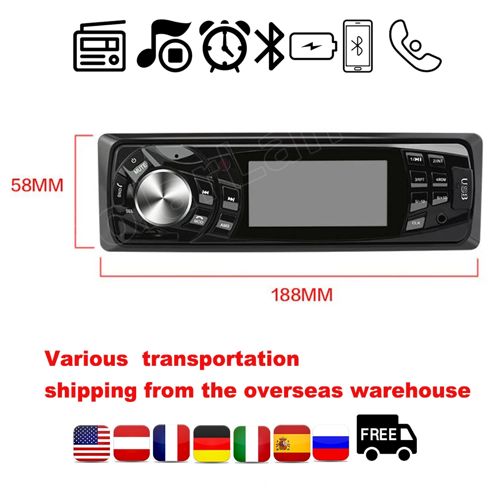 Remote control In dash Bluetooth Auto Car Radio 12V SD USB MP3 player Electronics C 2786 1 Din