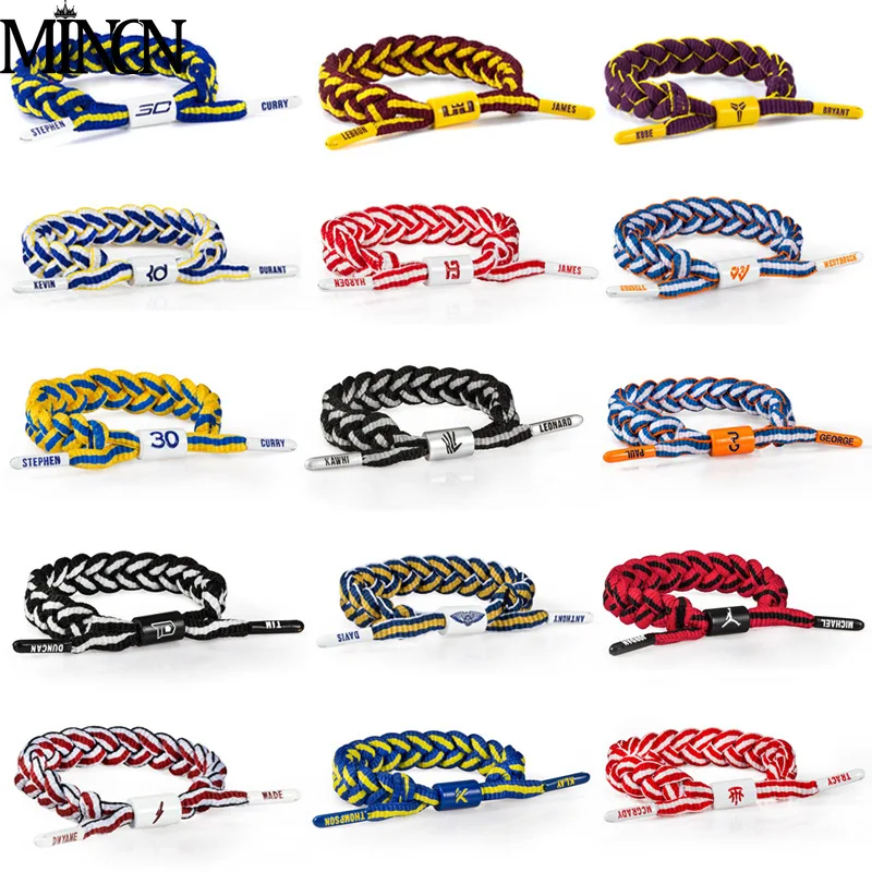 MINCN Adjustable Braided Men's Bracelet Kobe Harden James Wristband