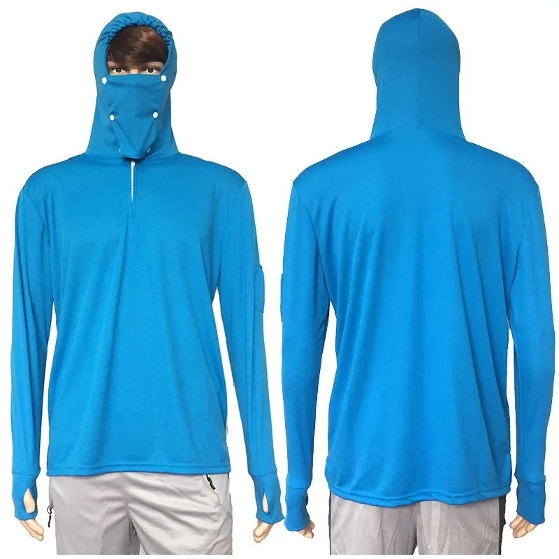 

Blue Fishing clothes Breathable sun protection anti-UV white Green men quick dry fishing outdoor sports