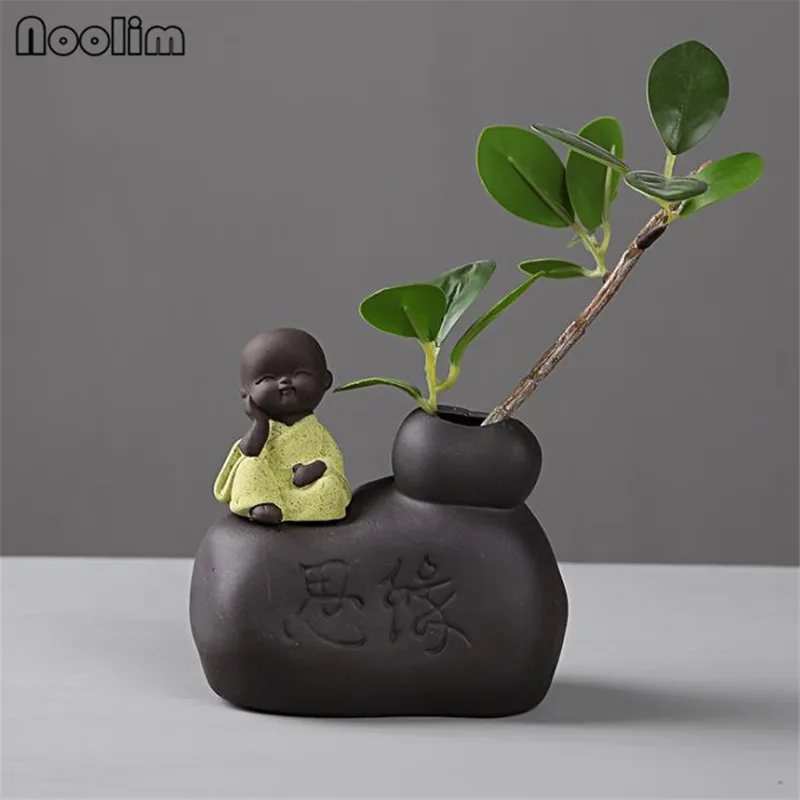 

Creative Little Monk Boutique Purple Tea Pet Buddha Cute Tea Pet Decoration Green Plant Ornaments Kung Fu Tea Accessories