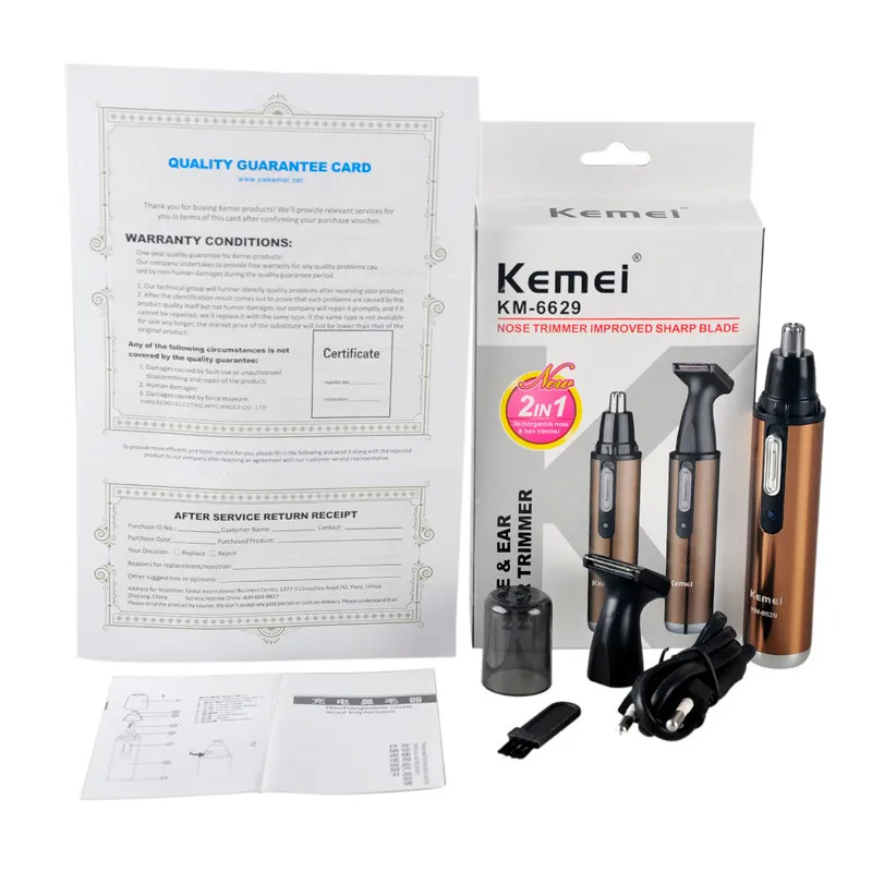 Электрическая бритва 2 в 1 триммер для волос в носу безопасный уход за лицом бритвенный триммер для носовой триммер Kemei KM-6629