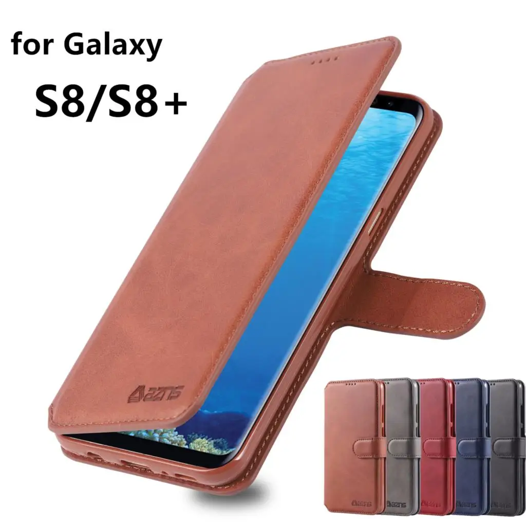 

AZNS High Quality Flip Cover Case For Samsung Galaxy S8 Pu Leather Phone Bag Magnetic Holster Case for Samsung Galaxy S8+