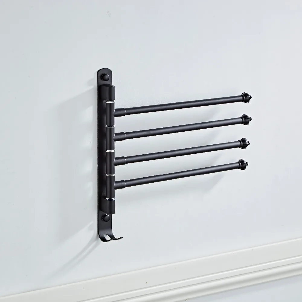 Stainless steel black bathroom towel bars rotating wall mounted towel racks bathroom towel hanger holder swivel porte serviette Stainless steel black bathroom towel bars rotating wall mounted towel racks bathroom towel hanger holder swivel porte serviette