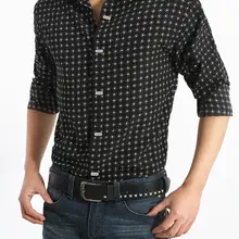 Топ качество рок какусас рубашка мужская в горошек Тонкий Фитнес лацканы с длинным рукавом рубашки мужские хлопок размера плюс Крытая Кнопка Топы XXXL