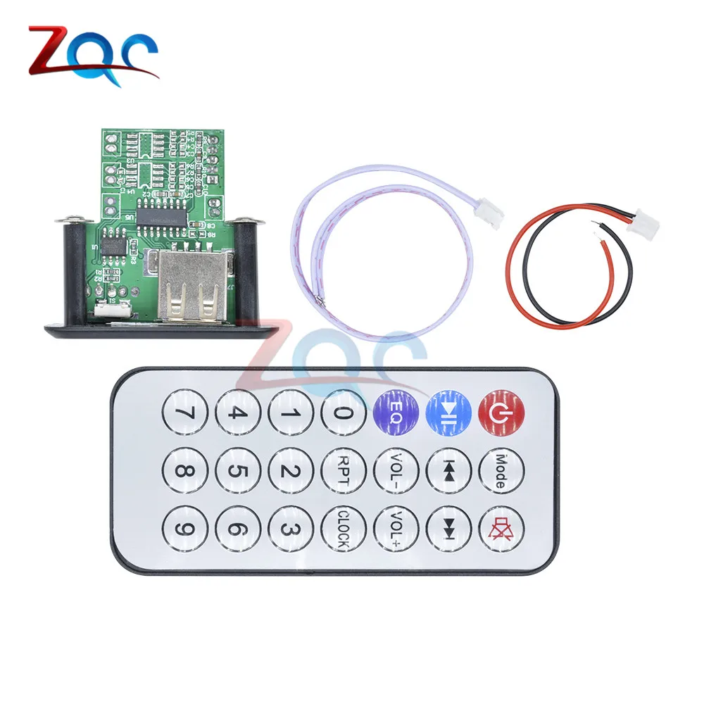 Автомобильный 5 В/12 В мини MP3 декодер доска USB TF u-диск ридер MP3-плеер усилитель с ИК-пультом дистанционного управления для Arduino