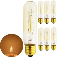 6 шт./партия 220 В 40 Вт E27 Эдисон лампы T10 в винтажном стиле, в стиле ретро; Короткий пробирки Трубчатых ламп накаливания вольфрама шарика для лампа в античном стиле