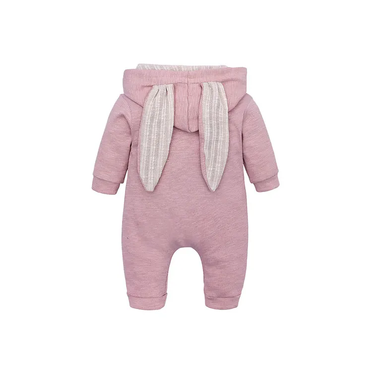 Cartoon Bunny Baby Hoodie Outfits Rompers Cotton Zipper Baby Rompers Spring Autumn Newborn Clothes Infant Costume 3-24 Months