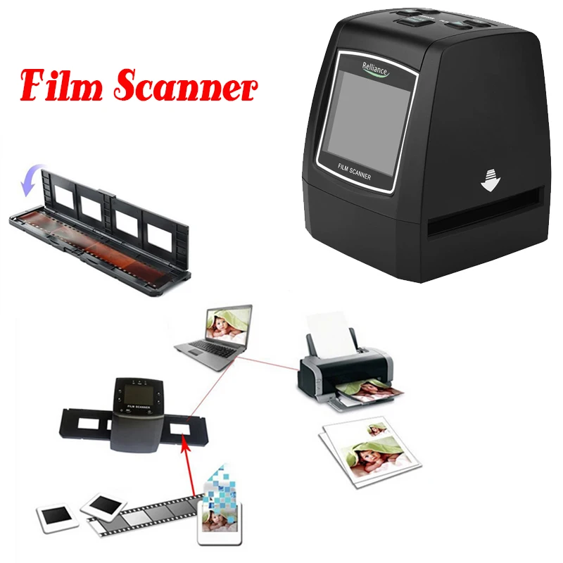 

High Resolution 14MP/ 22MP 135/ 35/ 126/ 110/ 8mm Slides Negative Film Scanner EU/ US Plug 2019