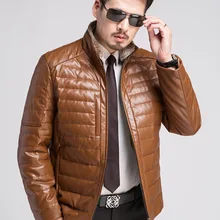 Мужские кожаные куртки с меховым воротником hihg качественный мужской пуховик зимняя Прямая с фабрики Модная Верхняя одежда Размер M L XLXXL 3XL