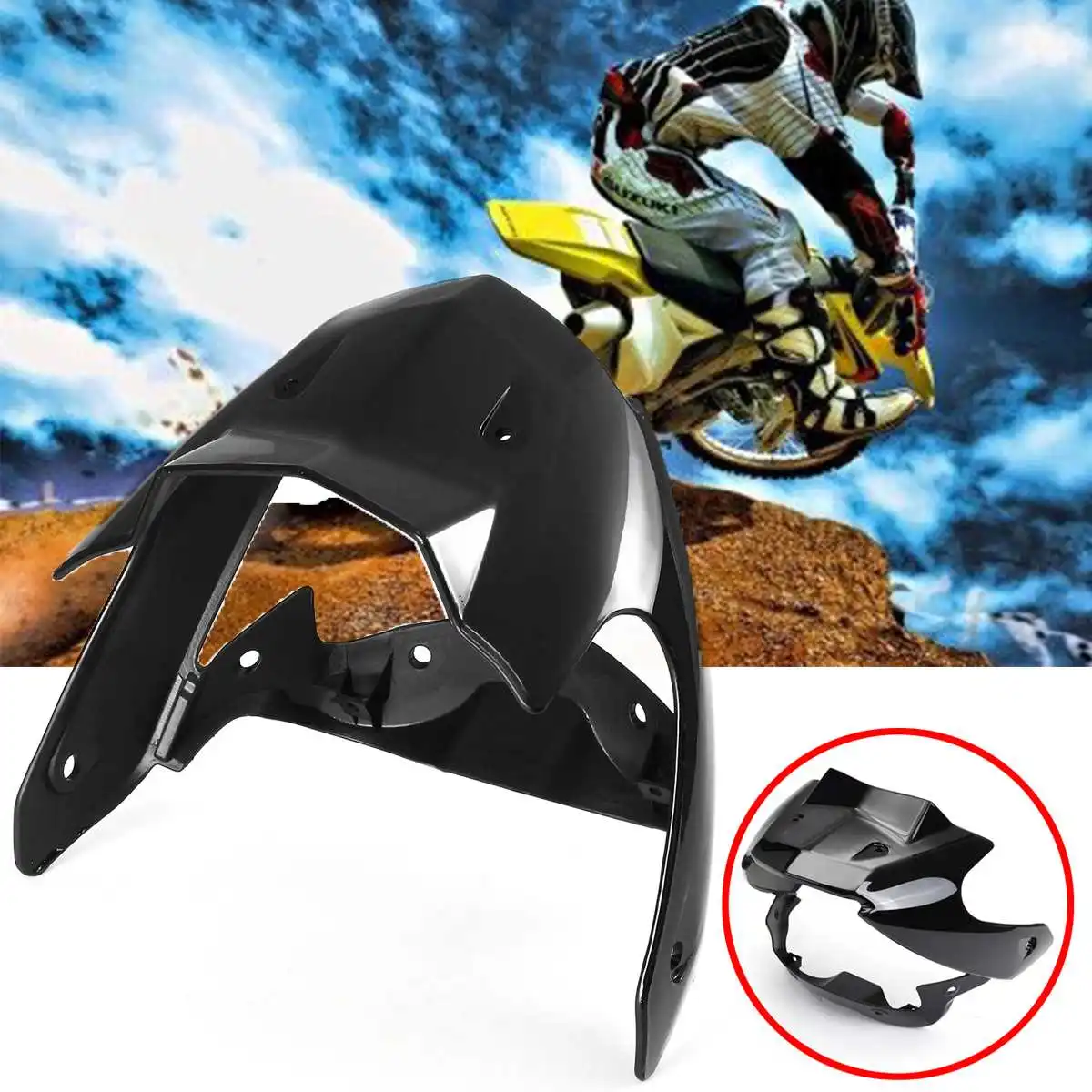 

Headlight Fairing & Windscreen Panel Wind Shield Black for Yamaha YBR 125 PC Plastic Motorcycle Wind Deflectors+Lamp Cover