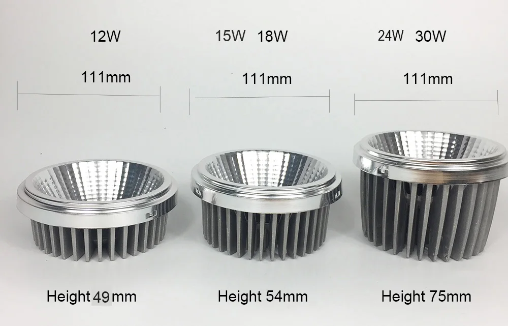 Retrofit para a para a Lâmpada Liga de Alumínio do Corpo 12 w 18 w Ar111 30 w Pode Ser Escurecido Led Spotlight Comercial Levou Luz Lâmpada da Grade da al Puro. Refletor 3 12 w 18 w 30 w pode