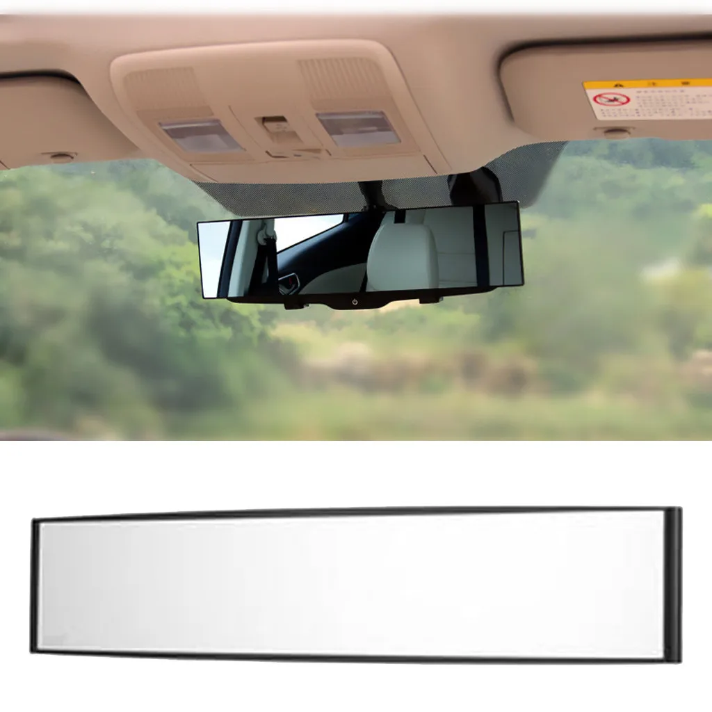 

1PC 300mm Wide Curve Inner Clip On Rear View Rearview Mirror Universal Car Truck No Visual Blind Spot Caused HID Light #YL5