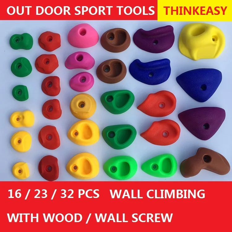 THINKEASY 32/16 Pcs Plastic children Indoor Rock Climbing Stones toy