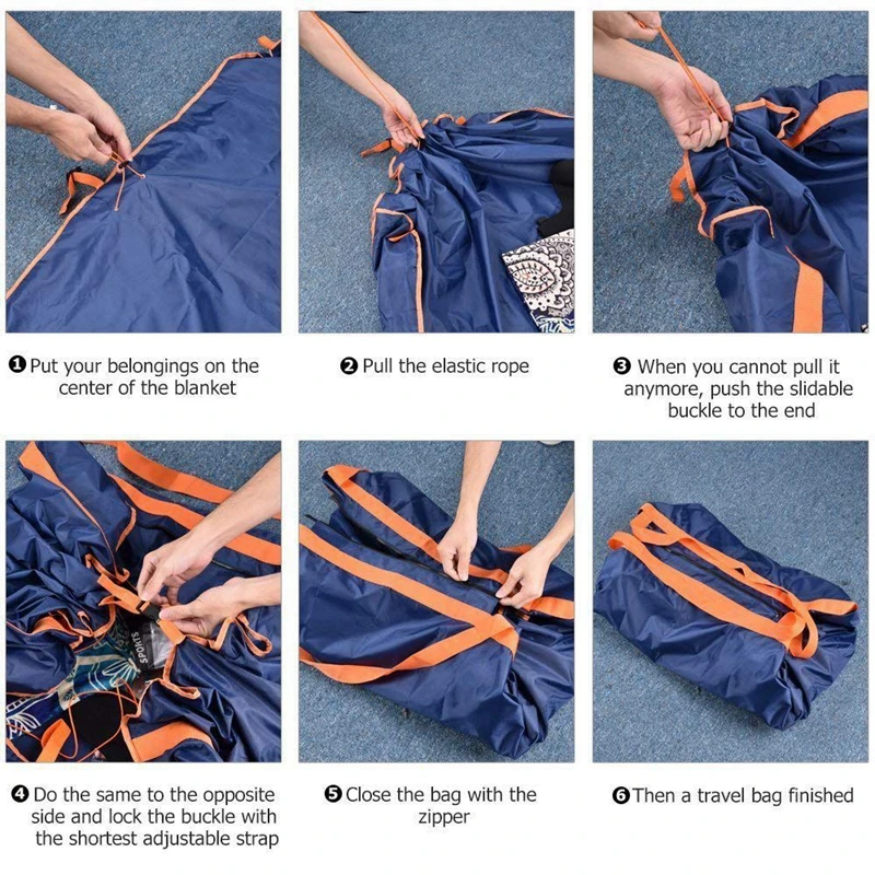 Beach Blanket,Foldable Outdoor Waterproof Travel Bag and Multifunction picnic Mat in one,perfect for the Beach,Camping, travel