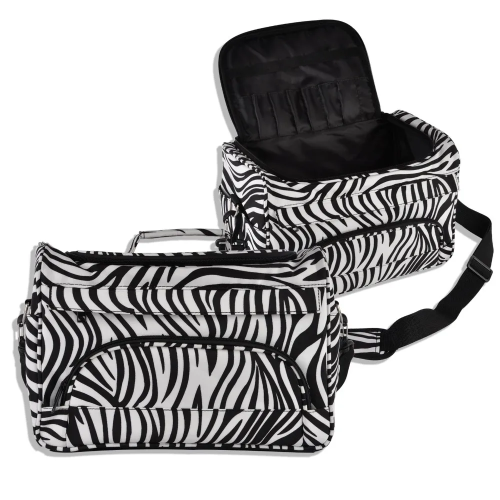Profesionalna torba za orodje za lase Frizerska torba Zebra Prenosna  torbica za orodje za orodja za oblikovanje las