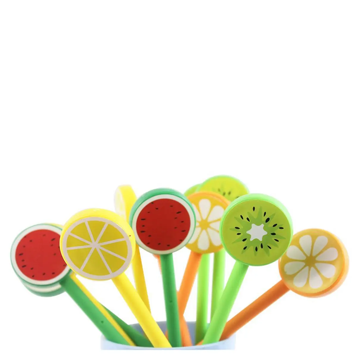 

Fresh fruit creative cartoon Rollerball Gel Ink Refill Pen Set,A group of 12,Random Color