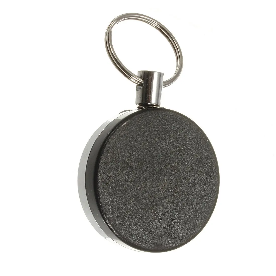 Retractable metal key ring card badge holder steel recoil ring belt