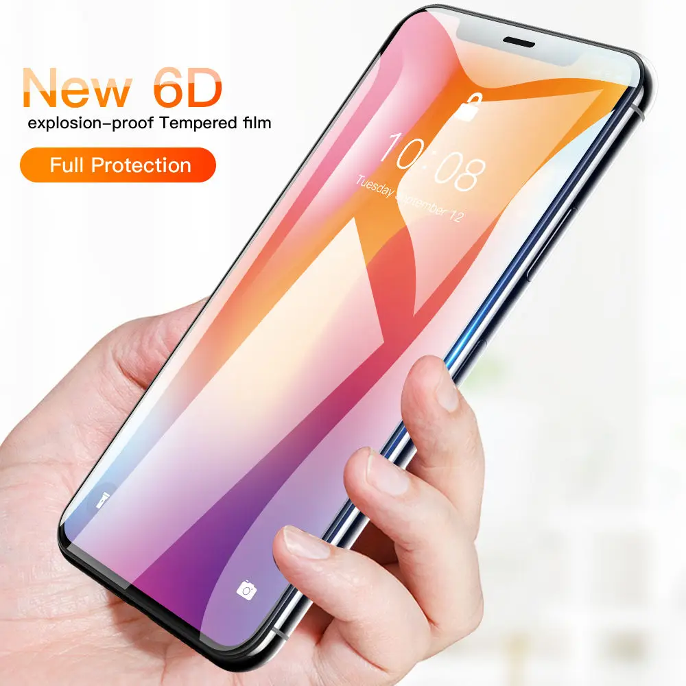 

6D Tempered Glass for iPhone 6 7 8 Plus 6S X Screen Protector Phone Protective Protector on the for iPhone X XS XR XS Max Glass