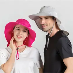 Солнцезащитная шляпа с отворотом для рыбалки, мужская шляпа, летняя унисекс, широкополая шляпа для прогулок, пеших прогулок, летняя шляпа