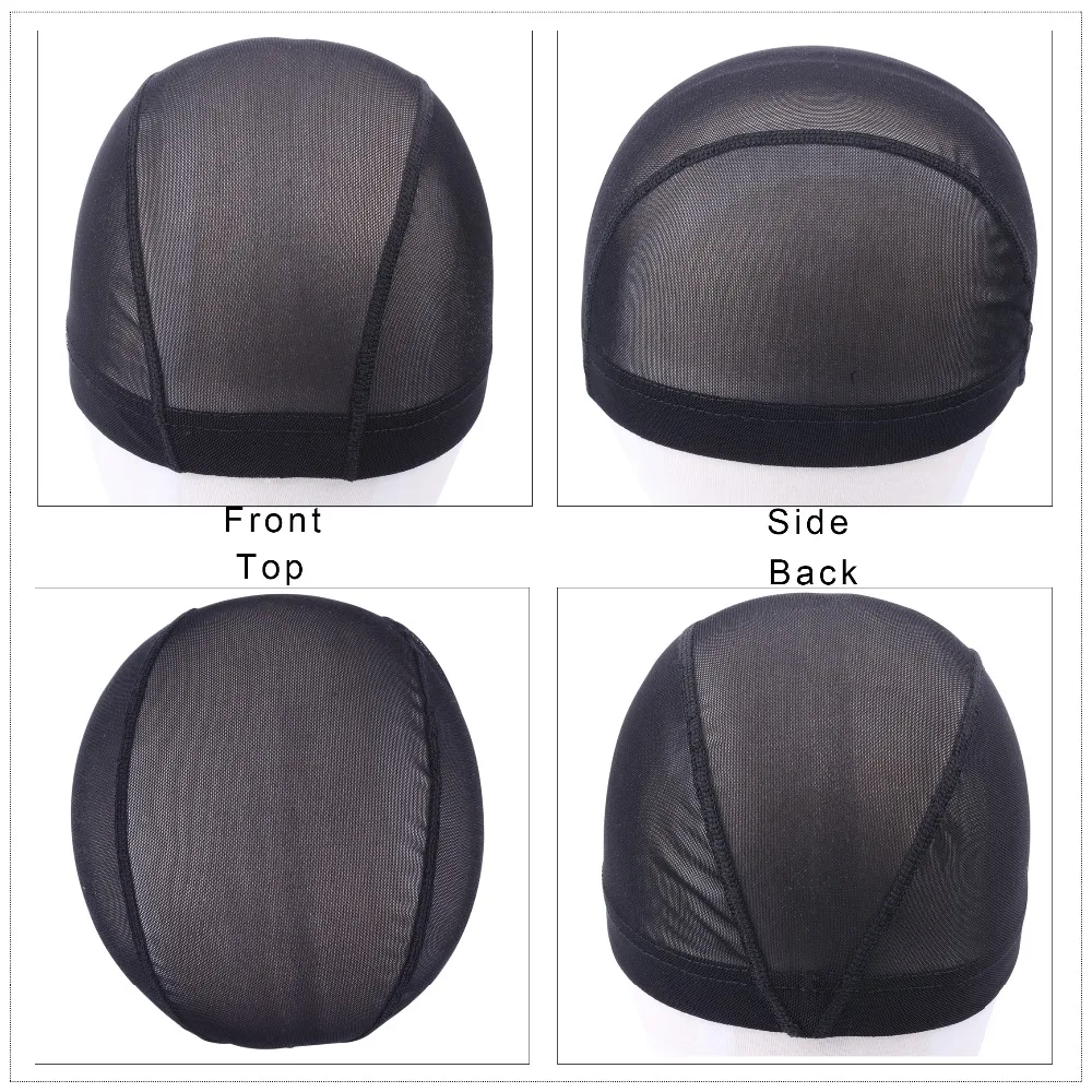 1 Pcs Black Mesh dome Wig Caps Easier Sew in Hair Stretchable Weaving Cap Elastic Nylon Breathable Mesh Net Hairnet