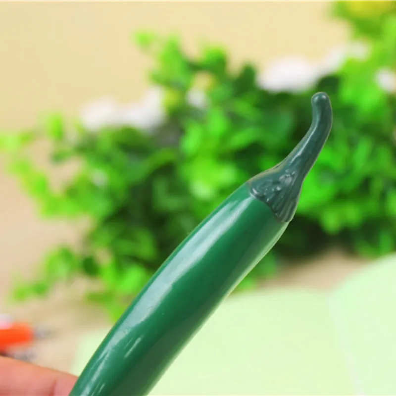 Kawaii школьные принадлежности милые стационарные растение ручка 1 шт. креативные фрукты овощи 0,5 мм пуля заправка шариковая ручка ZXB006D - Цвет: Green pepper