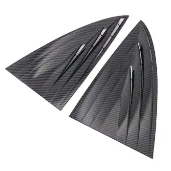 

1Pair Car Carbon Fiber Rear Window Blinds Sticker Trims for Tesla Model 3 2018 2019 Rear Tail Spoiler Side Triangle Trim