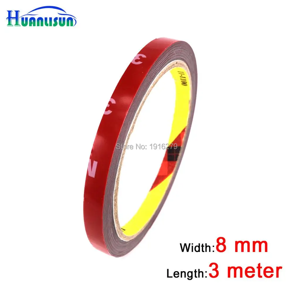 

8mm x 3 Meter Automotive Auto Truck Car Acrylic Foam Double Sided Attachment Strong Adhesive Tape Free Shipping