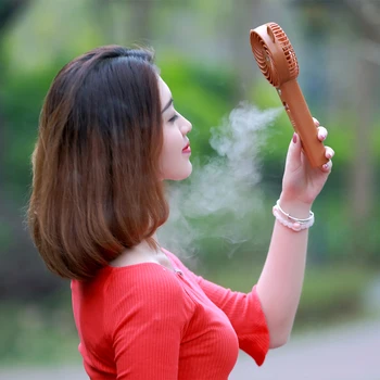 

Cute Rabbit /Bear/Cat Handheld Fan USB Rechargeable Spray Cooling Fan 2 Gear Speed Water Mist Fan