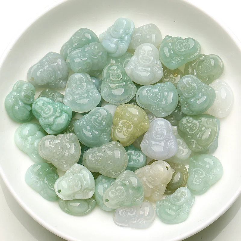 

5-30pcs Jade Wholesale A goods jade small Buddha authentic Burmese jade jadeite Maitreya Pendant