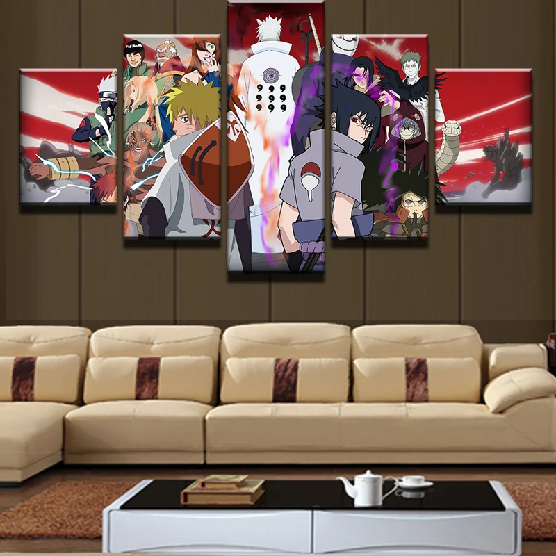 

5 Pcs Modular Picture Naruto The Family Deco Printing In The Oil Painting On Canvas Wall Art Picture Home Decor For Living Room