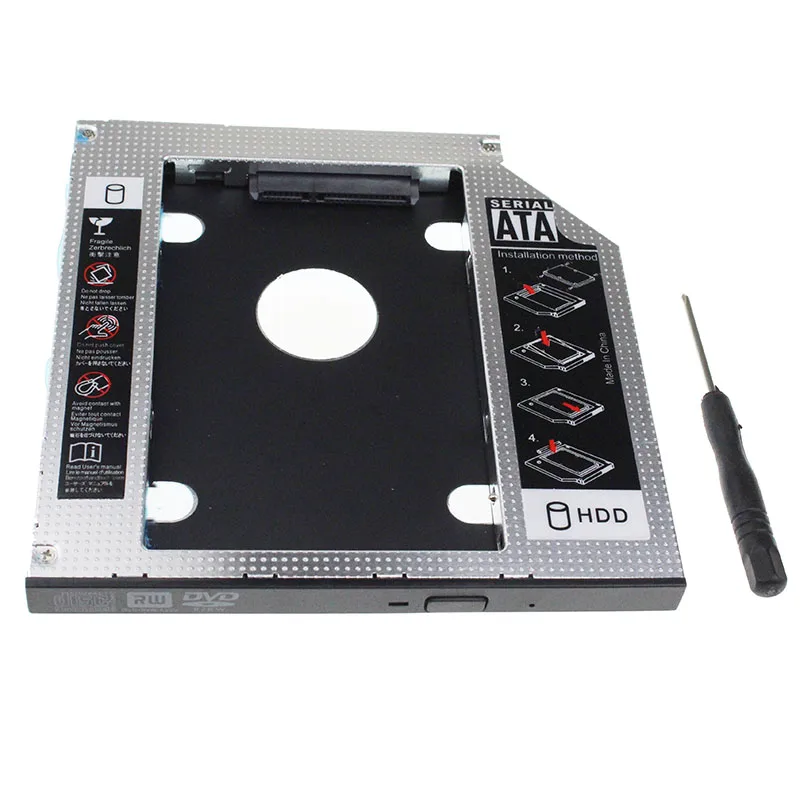 Полностью алюминиевый универсальный чехол для ноутбука, 2nd HDD Caddy 9,5 мм SATA 3,0 для 2," HDD SSD, корпус для ноутбука CD/DVD-ROM ODD