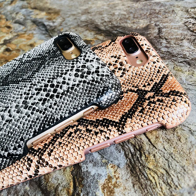 Kerzzil Cool Snake Texture Phone Cases For iPhone 6 6s 8 7 Plus XS Max XR Case PU Leather Back Cover For iPhone X case 8 Fundas