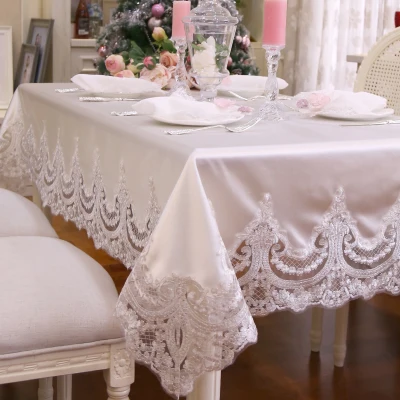 Новинка, красивые кружевные скатерти для стола, коврик для стола, Европейский Розовый и белый обеденный коврик, Свадебный Романтический Dec FG791 - Цвет: white
