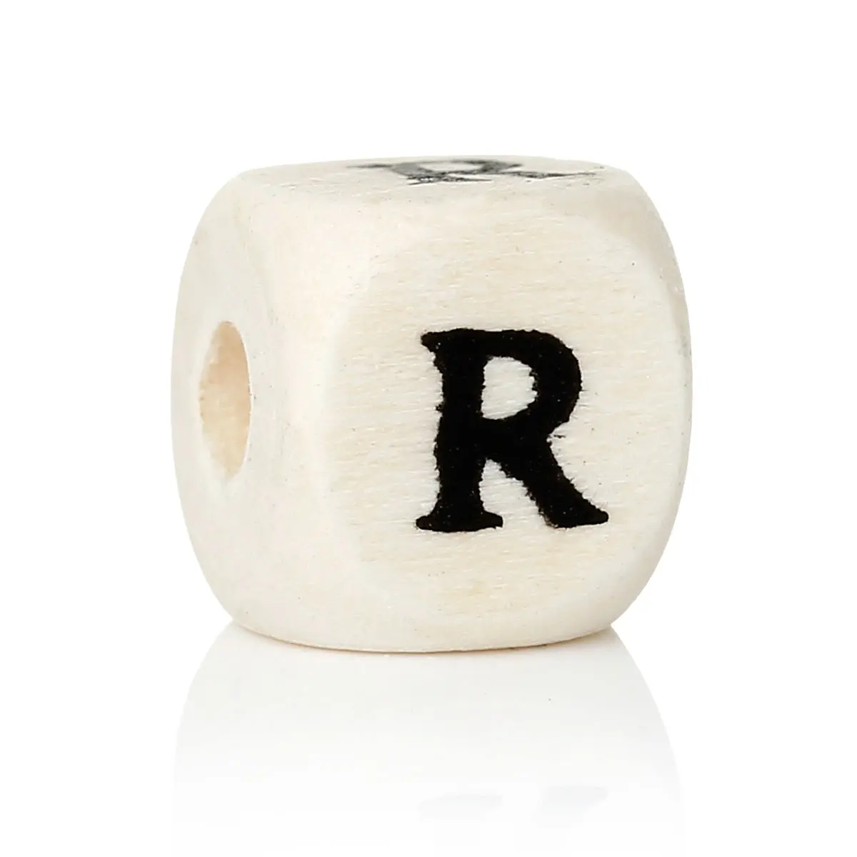 

Wood Spacer Beads Cube Natural Letter Pattern About 10mm( 3/8") x 10mm( 3/8"), Hole: Approx 4mm, 30 PCs new