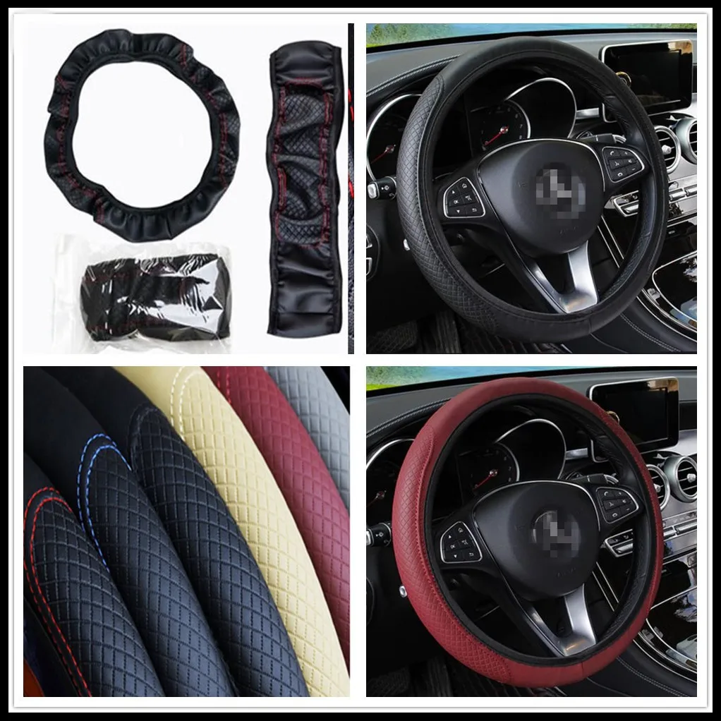 Оплетка на руль автомобиля 38 см из искусственной кожи для Fiat Freemont Doblo 695 FCC4 500e Viaggio