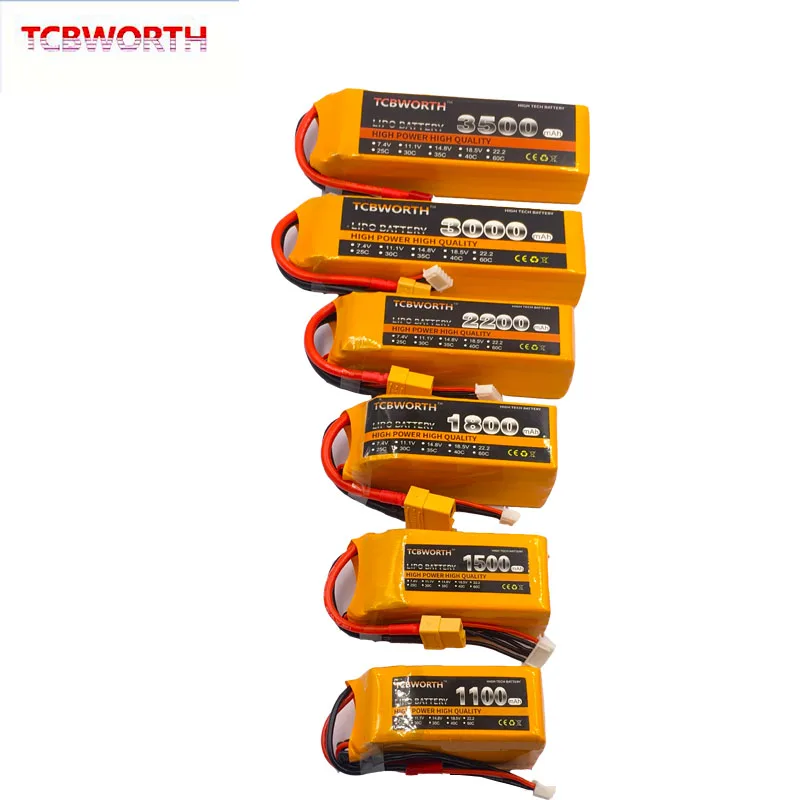 Billige 4S RC LiPo Batterie 4S 14,8 V 1100mAh 1300mAh 1500mAh 1800mAh 2200mAh 2600mAh 25C 40C 60C Für RC Flugzeug Hubschrauber Quadcopter 4S