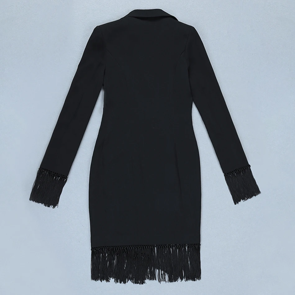 2019 новые весенние женские тонкие черные пальто тренчи с v-образным вырезом двубортные Длинные рукава Кнопка с кисточкой модные женские