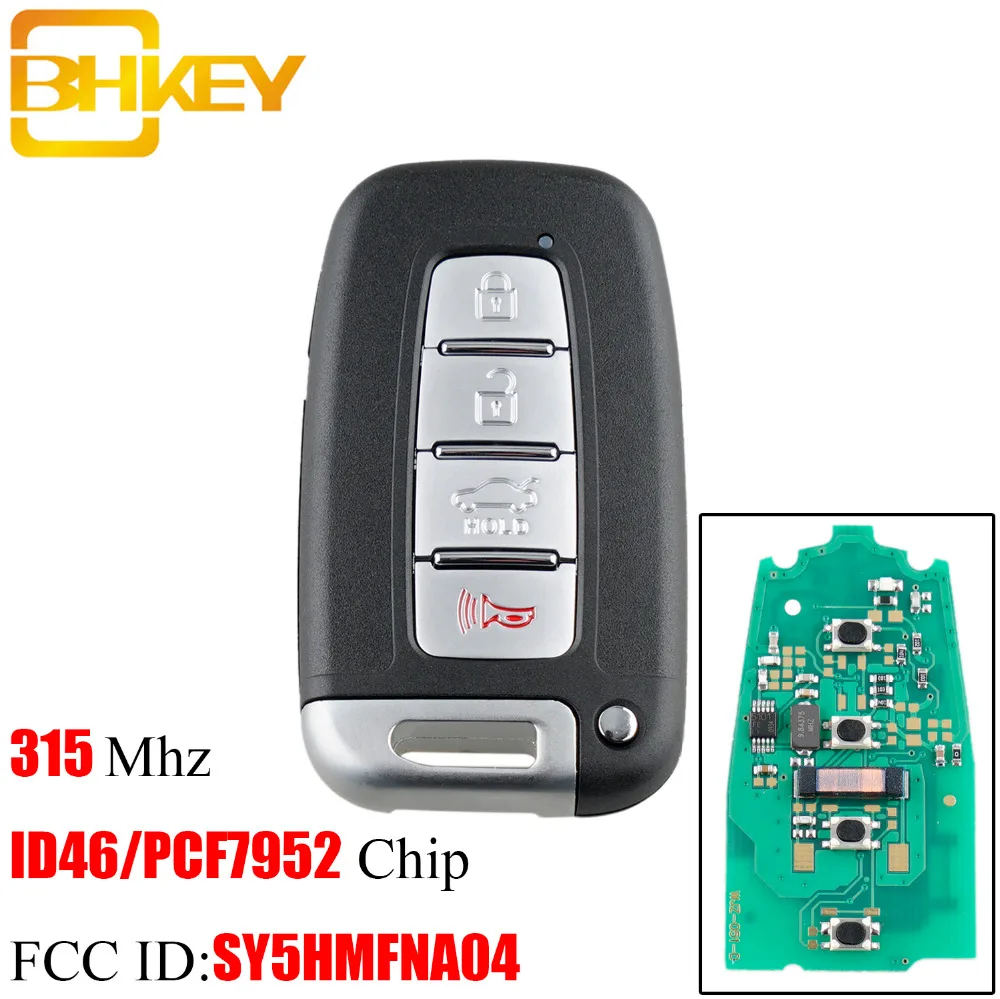 BHKEY 4 кнопки дистанционного Smart key 315/433 МГц для HYUNDAI Elantra Genesis Veloster Equus Tucson Sonata Azera 2009- SY5HMFNA04