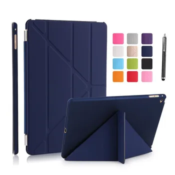 

XSKEMP Tablet Protective Shell For iPad 2 3 4 9.7" Luxury Premium Flip Folding PU Leather Case + PC Translucent Back Case Cover