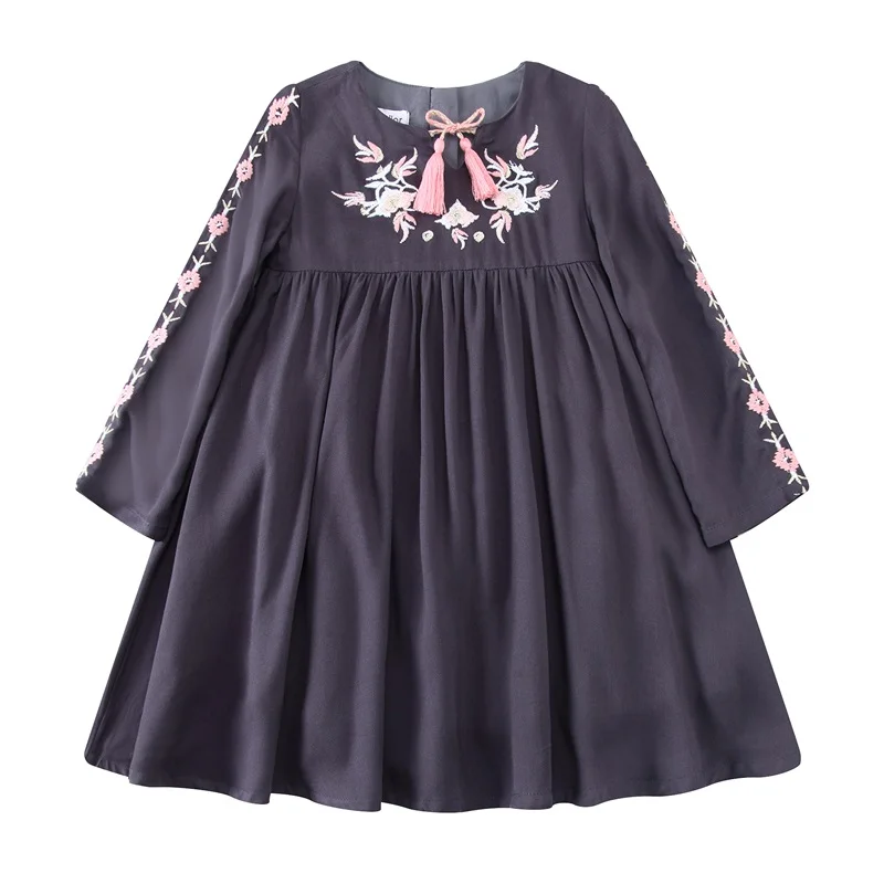 Kidsalon Kids Clothes Birthday Dress Christmas Embroidered Girl Party Dress with Tassel Robe Fille Kids Dresses for Girls 2-12T