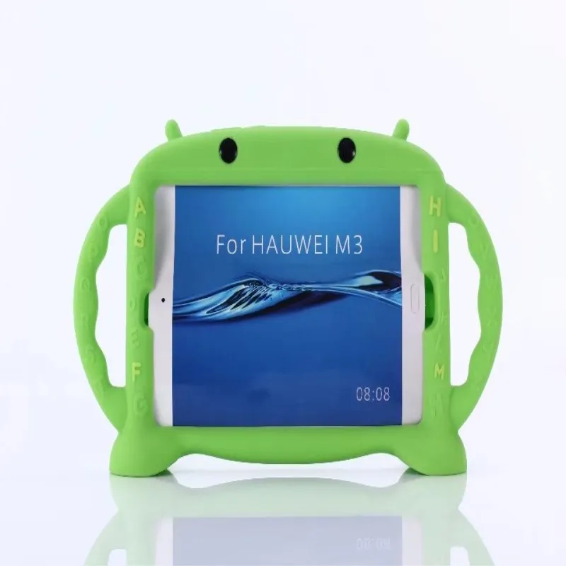 Дети 3D мультфильм противоударный EVA пены Стенд Tab чехол для huawei MediaPad M3 8,4 дюймов планшетный ПК - Цвет: Green