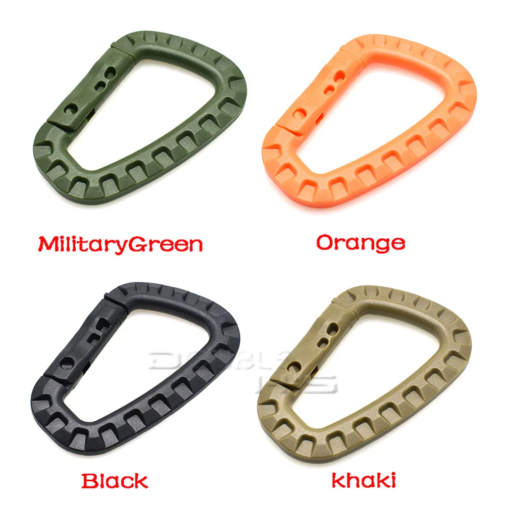 

Carabiner Snap Hanging Hook D-Ring Spring Plastic Strong Tactical Tac Link Backpack EDC Tool Keychain