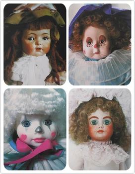 

Wonderful Clown doll 4PCS Printing Hand Dyed linen cotton Fabric DIY Sewing Patchwork Cloth Scrapbooking for Purse Bag Home Tex