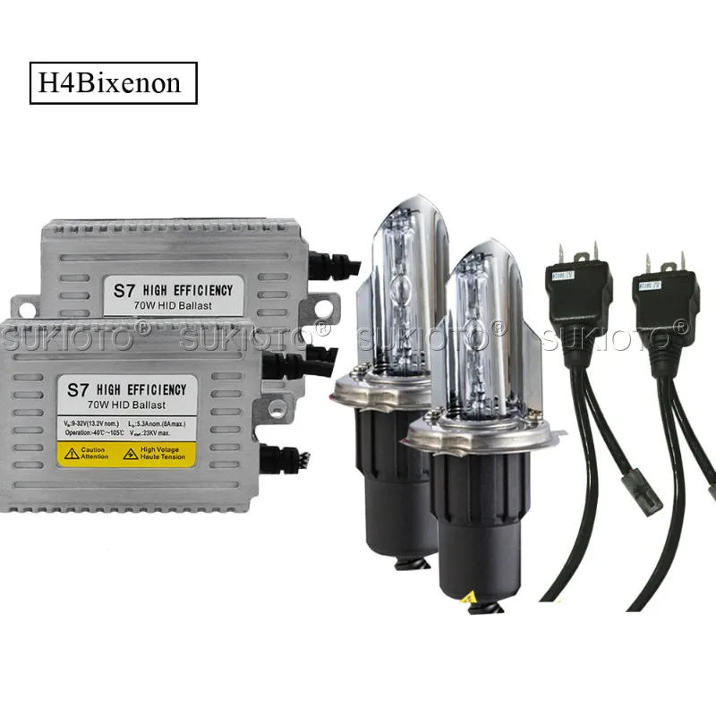 SUKIOTO 24 В Автомобильная фара H4 bixenon D2H H1 H11 H3 H7 xenon 3000K 4300K 5000K 6000K 8000K 70W hid комплекты 24V