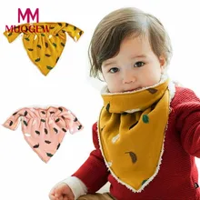 MUQGEW/зимняя детская теплая хлопковая одежда с принтом для мальчиков и девочек, детская бандана для малышей, детские нагрудники для малышей 0-1 лет