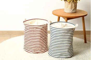 

Foldable Storage basket Drawstring Linen Cotton Dirty Clothes Storage Laundry Bag Sundries Organizer Toys Storage Home Storage