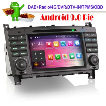 

7" Android 9.0 Car DVD Player DAB+Car Radio Autoradio Navigation GPS Bluetooth Wifi Stereo for Mercedes Benz CLK Class W209 A209