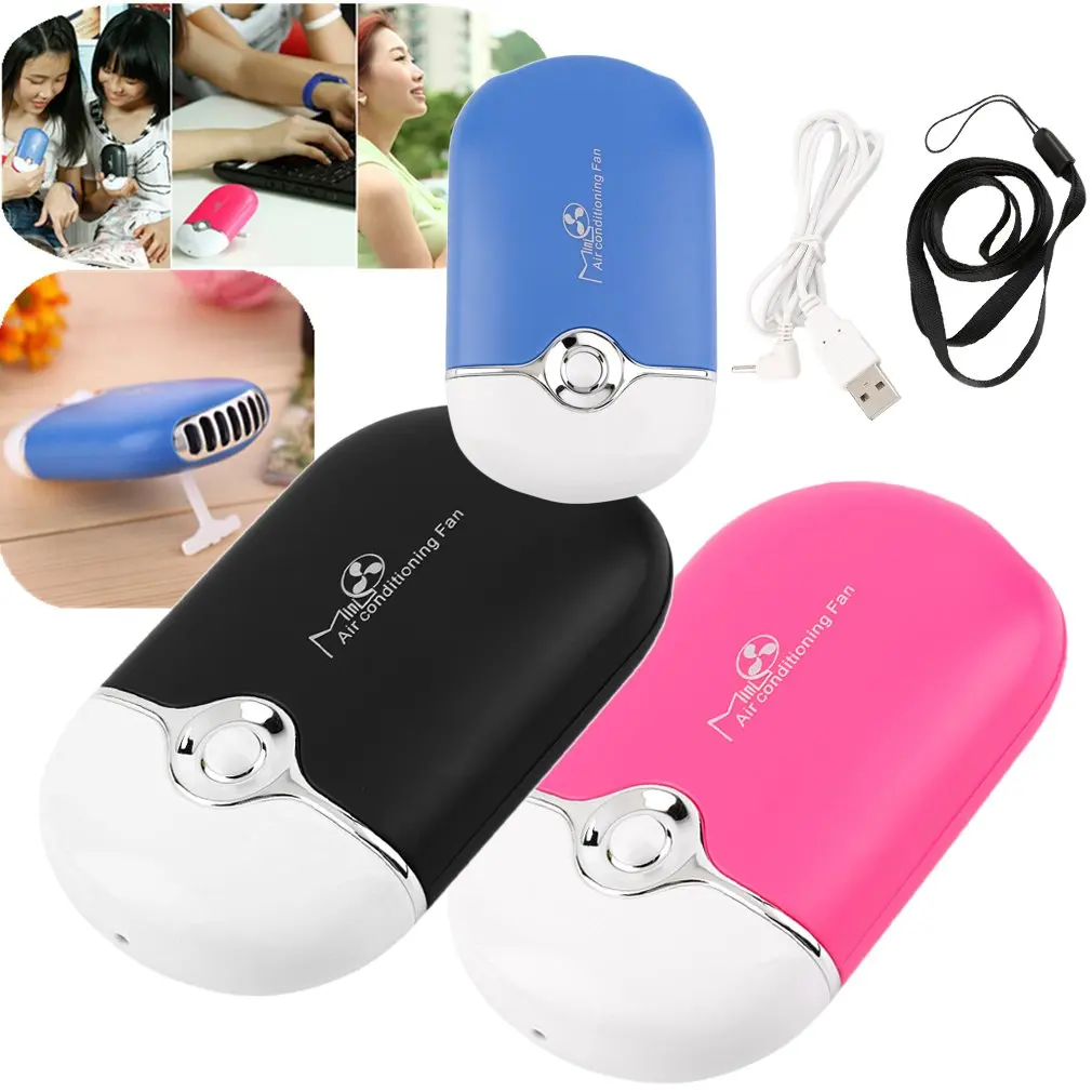 

Easy Operating Convenient Air Cooler Fan USB Rechargeable Portable Mini Handheld Air Conditioning Air Cooling Fan Practical Gift