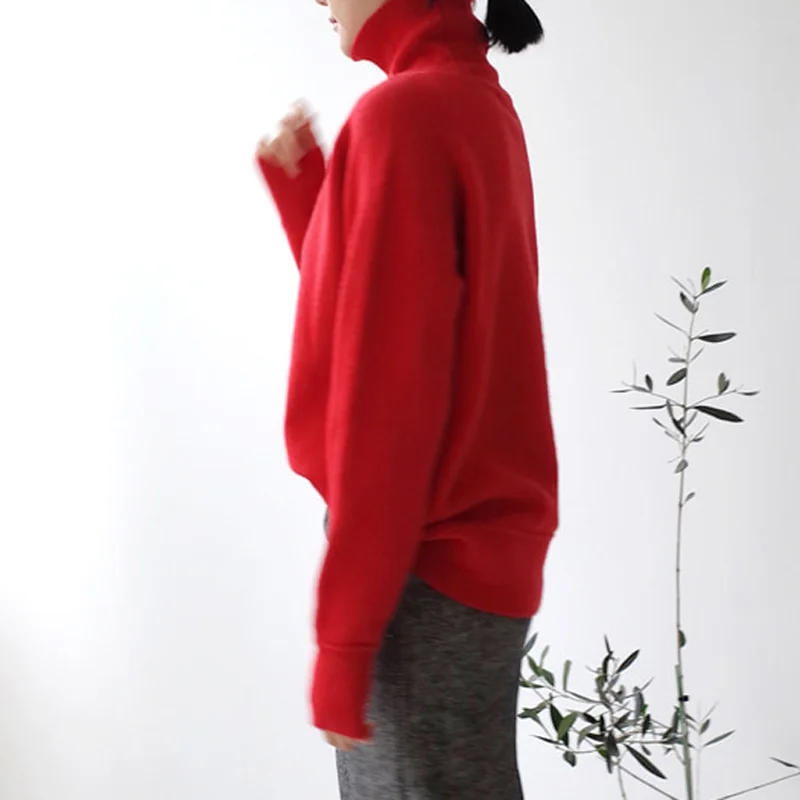 Thick Turtleneck Warm Women Sweater Autumn Winter Knitted Femme Pull Soft Female High Neck Oversize Loose Pullovers Sweater